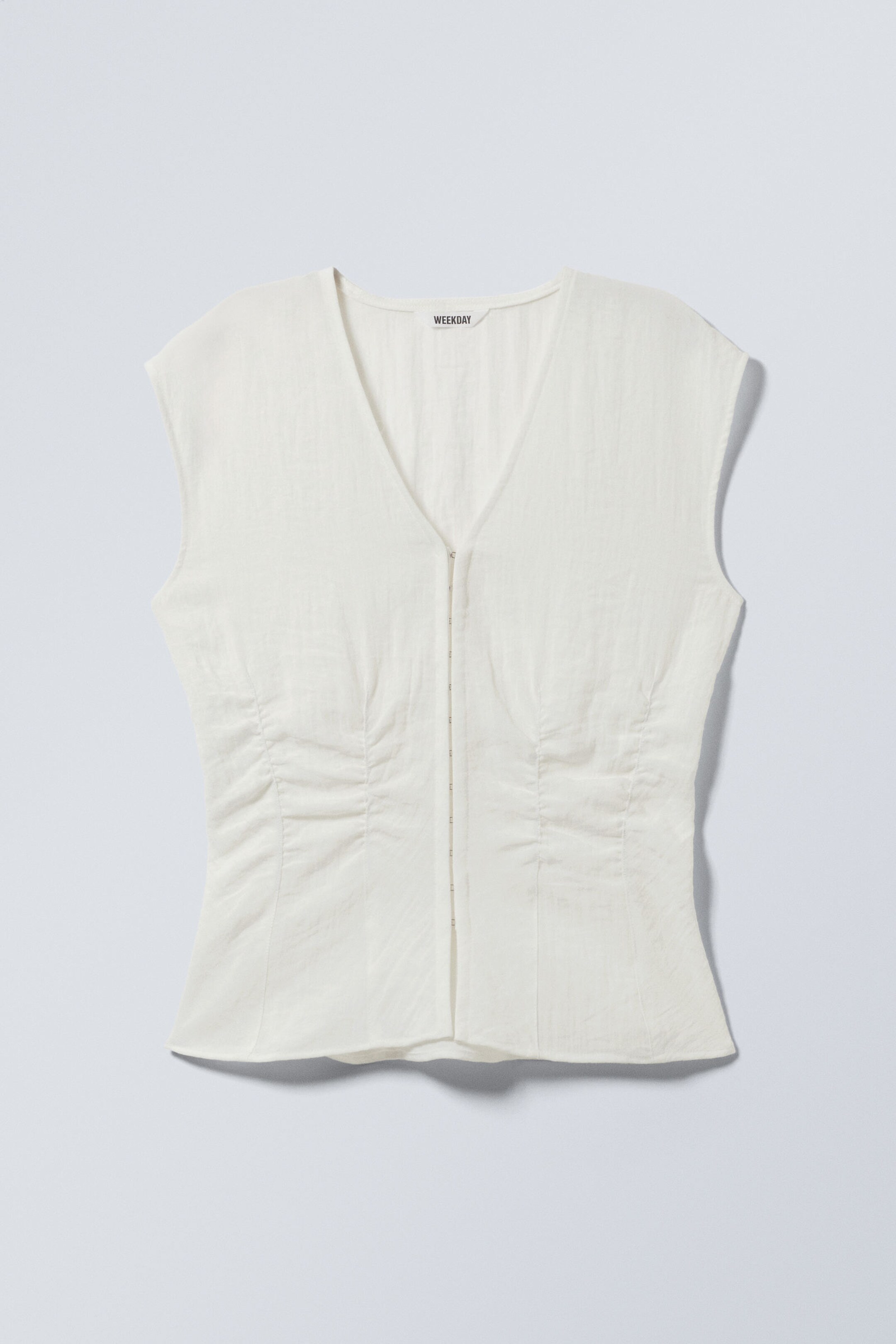 sleeveless crinkle top - White | Weekday WW