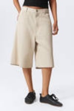 Ecru - Astro Loose Baggy Linen-Blend Shorts - 4