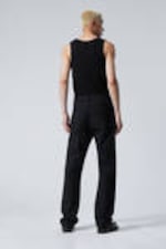 Black - Pinstripe - Space Relaxed Straight Trousers - 3