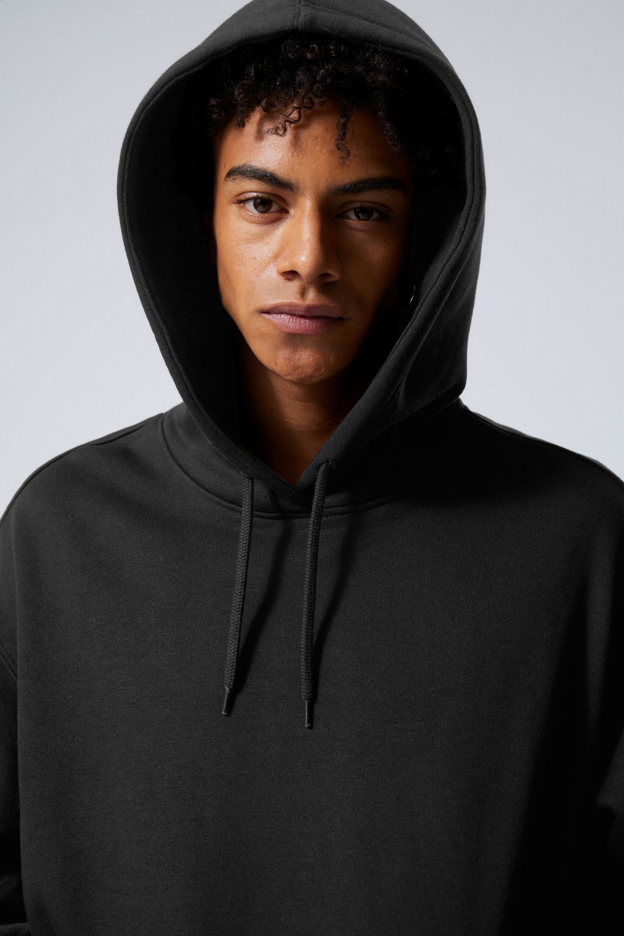 Zwart - Ruimvallende zware hoodie - 1