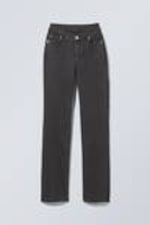 Black Lux - Schwarz - Twig Curve Mid Waist Slim Straight Leg Jeans - 2