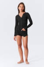 Black - Slim Long-Sleeved Buttoned Cardigan - 2