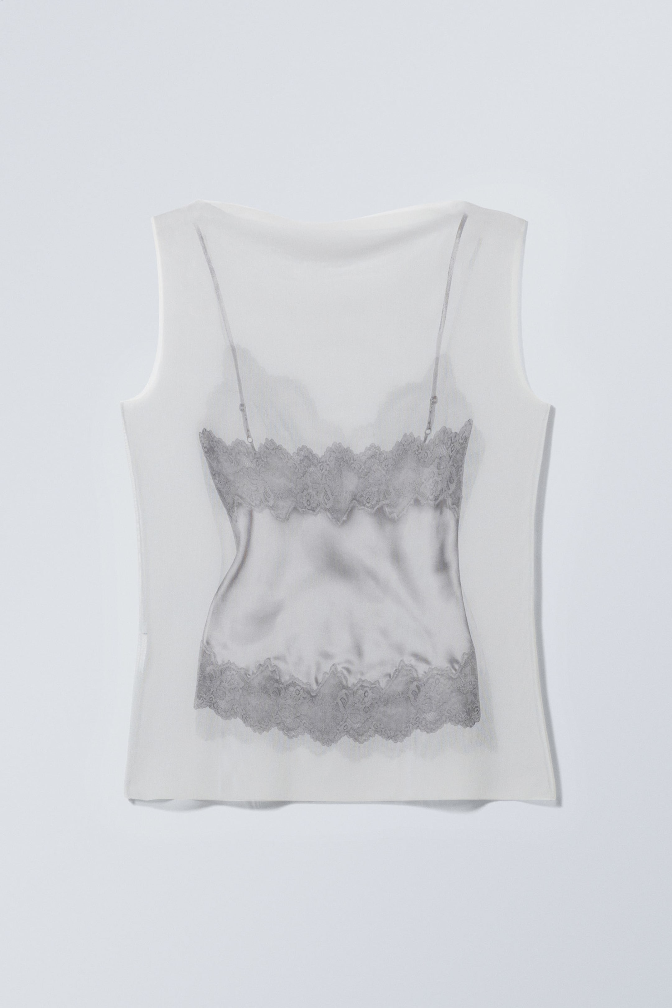 Transparent Camisole Print - Transparent Printed Tank Top - 1