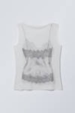 Transparent Camisole Print - Transparent Printed Tank Top - 1