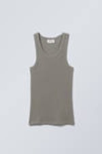 Dark Grey - Close Fitted Tank Top - 0