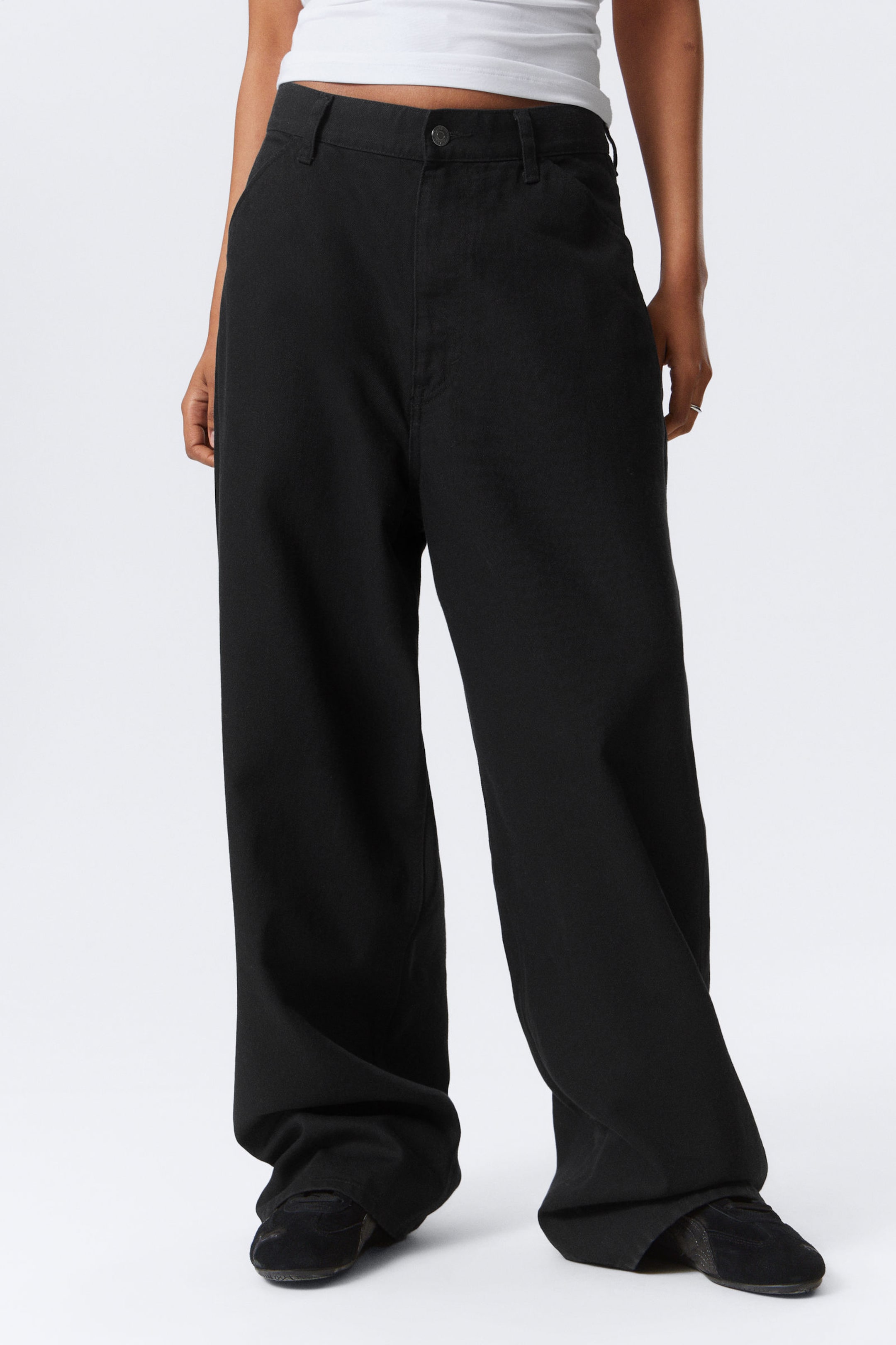 Black - Astro Loose Baggy Leg Linen-Blend Trousers - 4