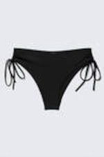 Black - Strappy Side Tie Bikini Bottoms - 4
