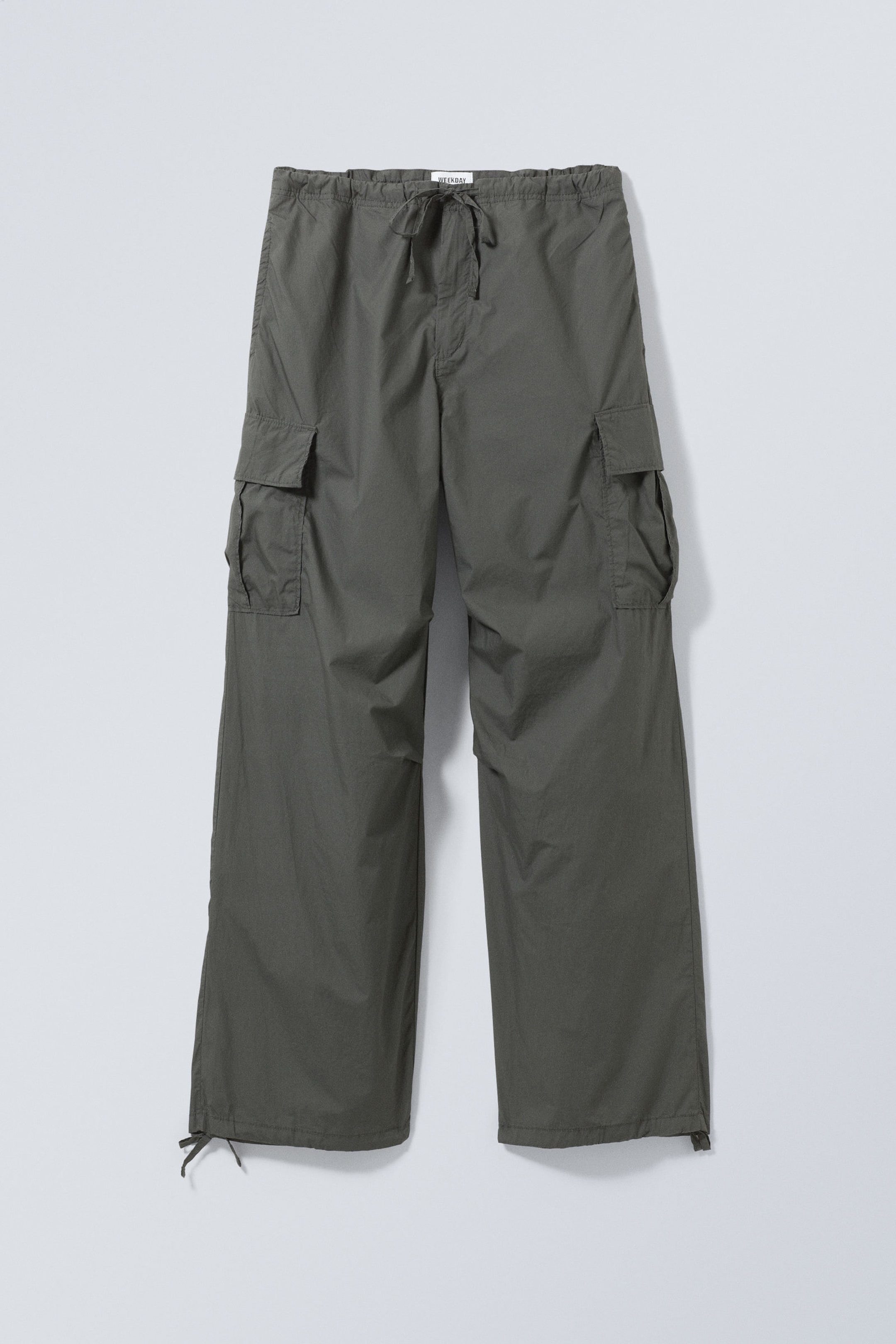 Dark Grey - Parachute Loose Cargo Trousers - 0