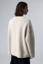 Ljus dimmig mullvad - Teo Oversized Wool Blend Knit Sweater - 3