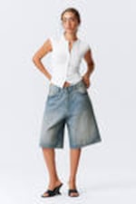 Cyan Dust - Mittelblau - Lockere Baggy-Jeansshorts Astro - 4