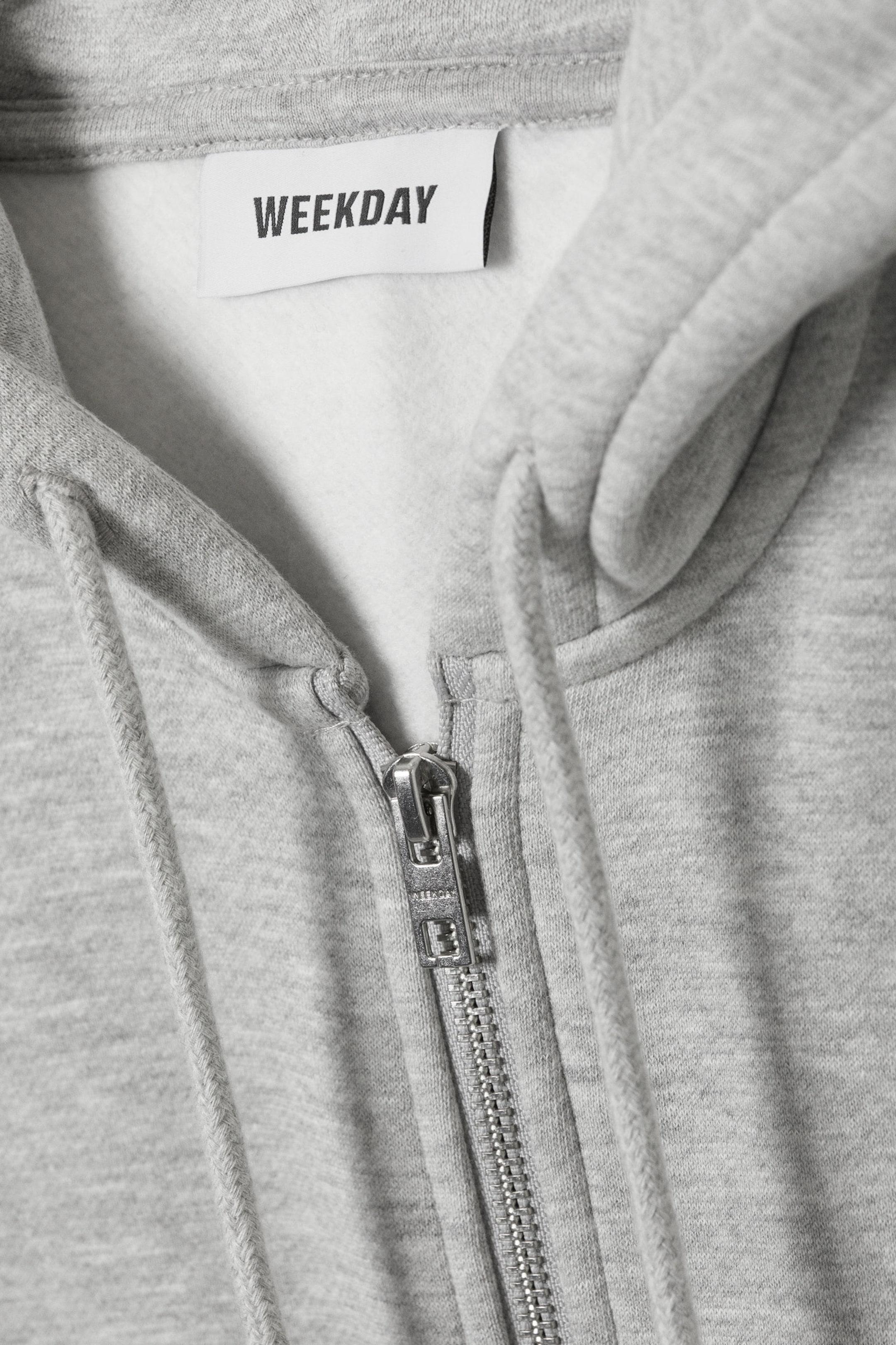 Grey Melange - Boxy Heavy Zip Hoodie - 3