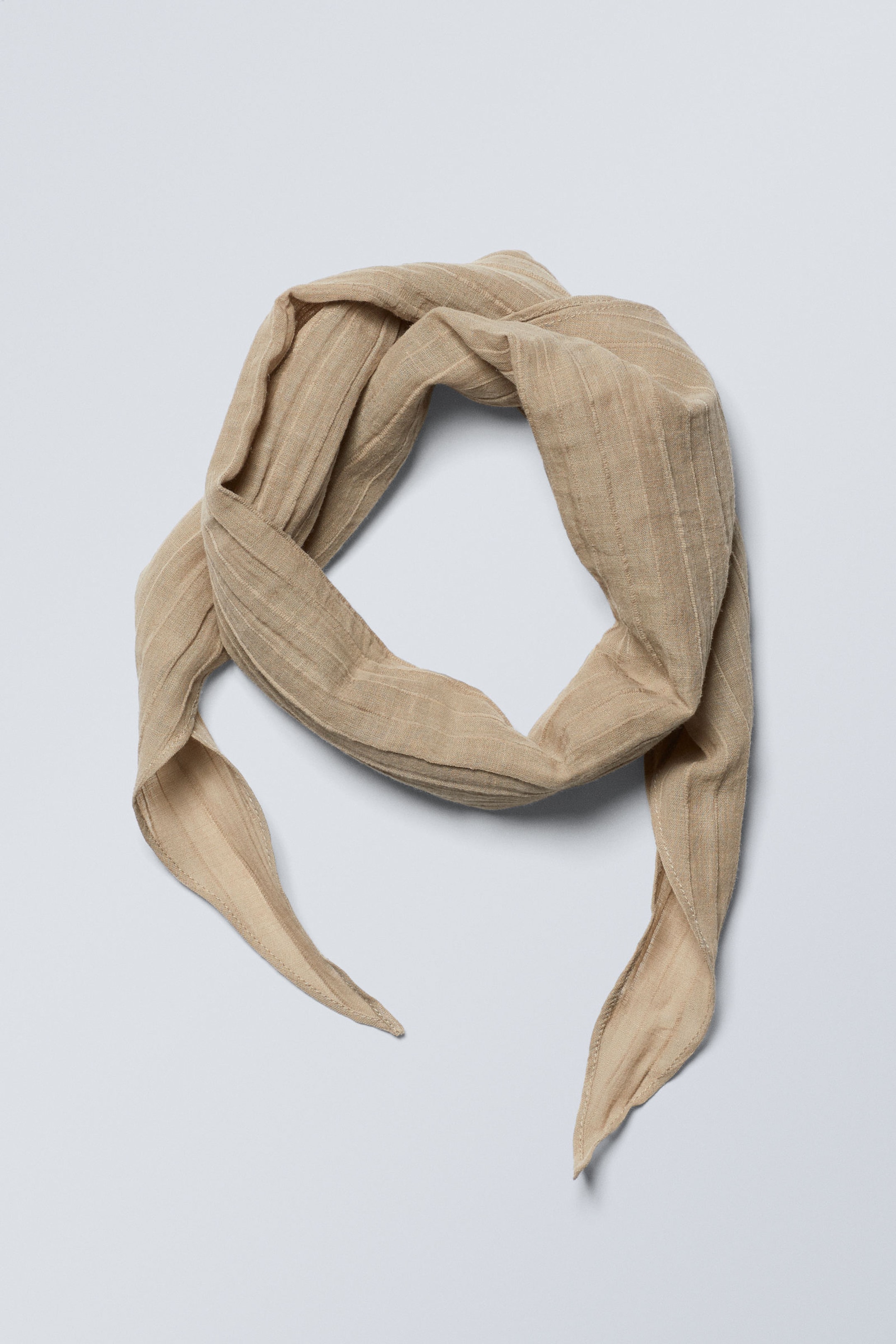 Dusty Beige - Structured Ramie-Blend Scarf - 0