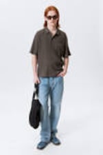 Dark Mole - Knitted Short-Sleeved Button-Up Shirt - 1