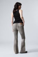 Canyon Grey - Medium Grey - Flame Low Rise Slim Flared Leg Jeans - 3