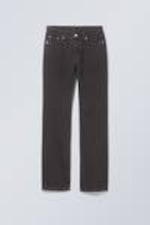 Black Lux - Schwarz - Pin Mid Waist Regular Straight Leg Jeans - 4