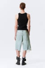 Schaumblau - Hellblau - Cosmos Loose Fit Denim Shorts - 8