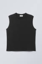 Black - Boxy Tank Top - 0