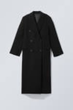 Black - Oversized Double-Breasted Wool-Blend Coat - 3