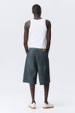 Lake Blue - Medium Blue - Astro Denim Loose Baggy Shorts - 8