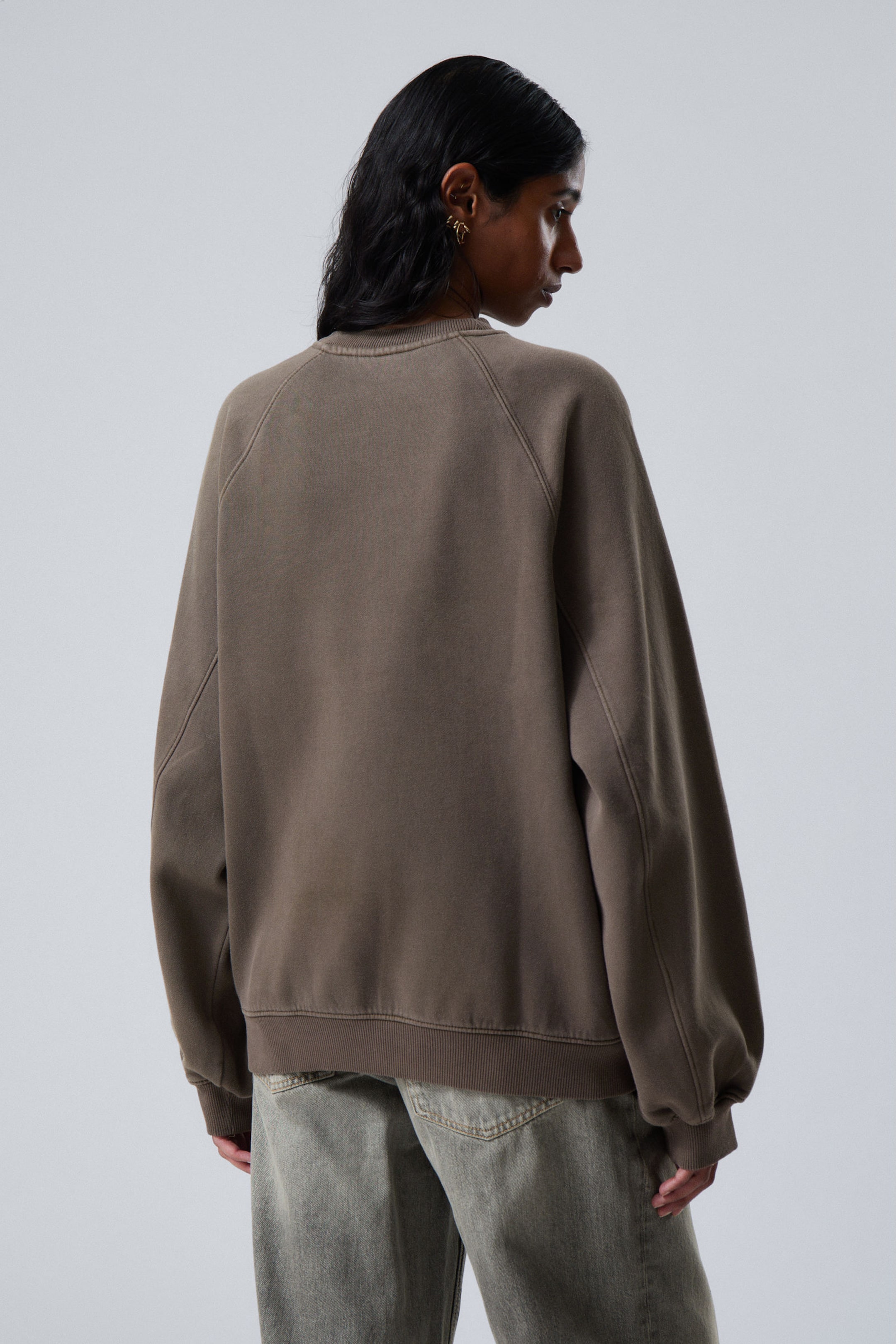 Washed Dark Mole - Loose Heavy Sweater - 3