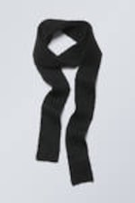 Black - Hairy Slim Scarf - 0