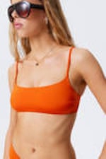 Fel oranje - Bikinitop met lage hals - 2
