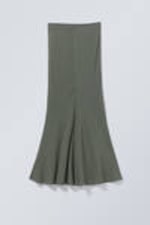 Dark Khaki Green - Paige Long Skirt - 0