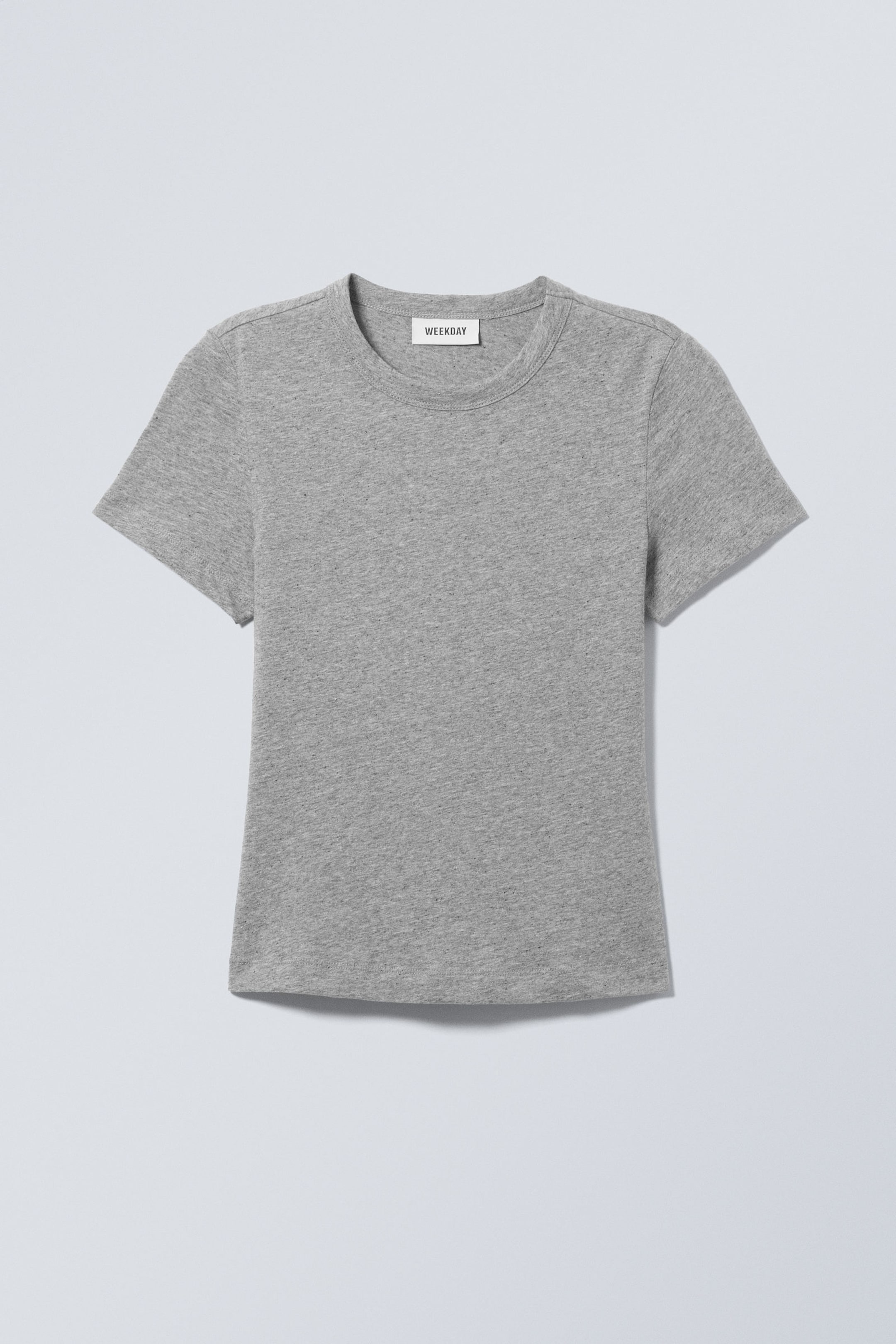 Grey Melange - Slim Fitted T-shirt - 0