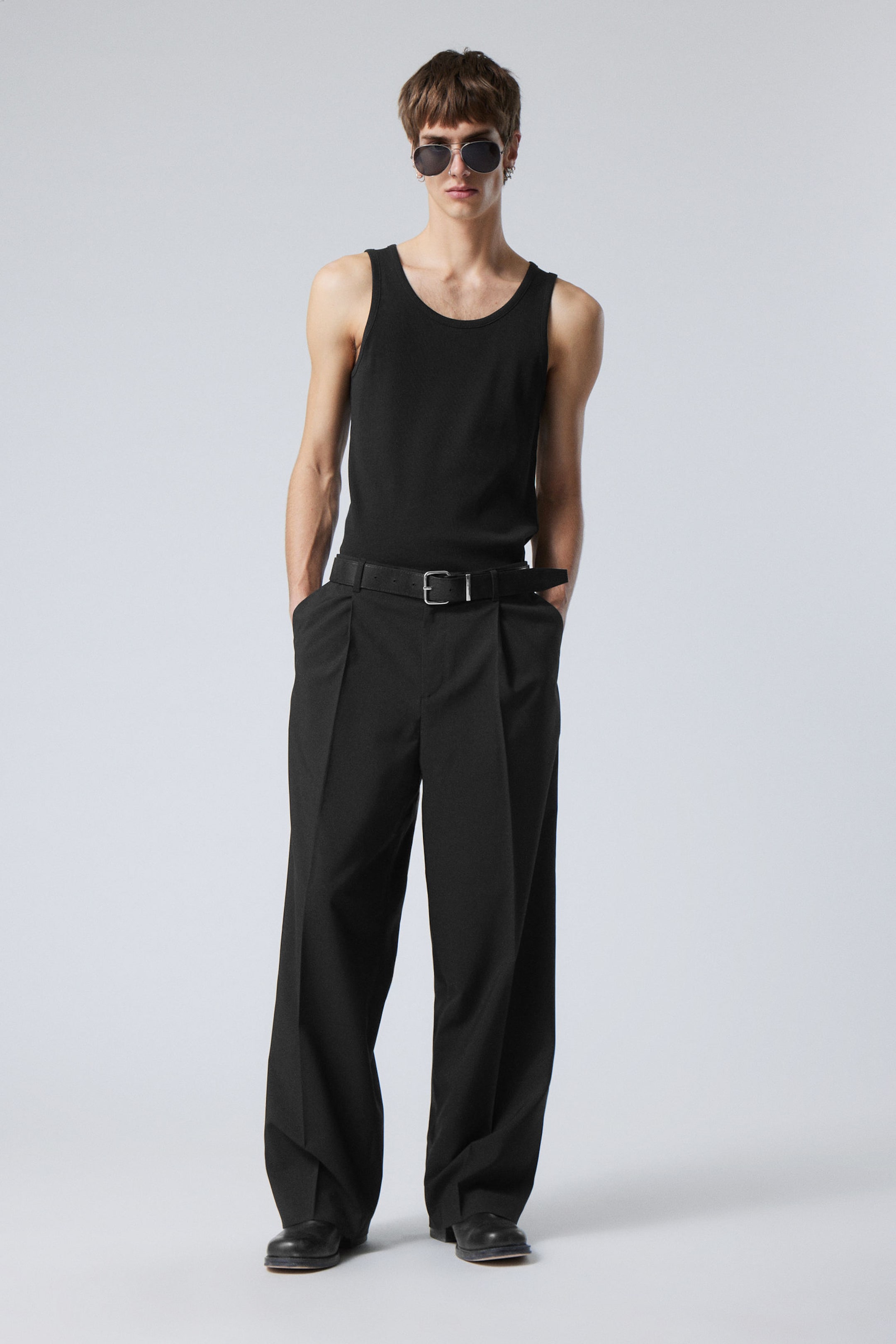 Black - Uno Loose Suit Trousers - 2