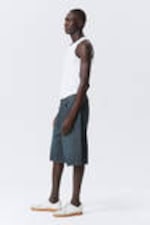 Lake Blue - Medium Blue - Astro Denim Loose Baggy Shorts - 5