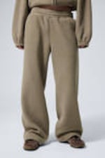 Beige - Loose Fleece Trousers - 1