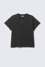 Black - Ambience - Graphic Cap-Sleeved Boxy Cotton T-shirt - 3