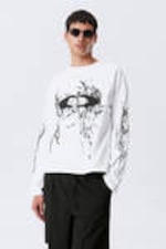 White - Big Mess - Great Boxy Graphic Long Sleeve T-shirt - 0