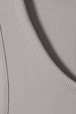 Light Grey - Regular Fit Ribbed Tank Top - 4