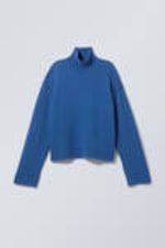 Blau - Rollkragenpullover aus Wolle Maggie - 0