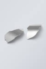 Silver - Large Metal Clip-on Earrings - 2