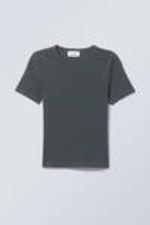 Dark Green - Slim Fitted T-shirt - 0