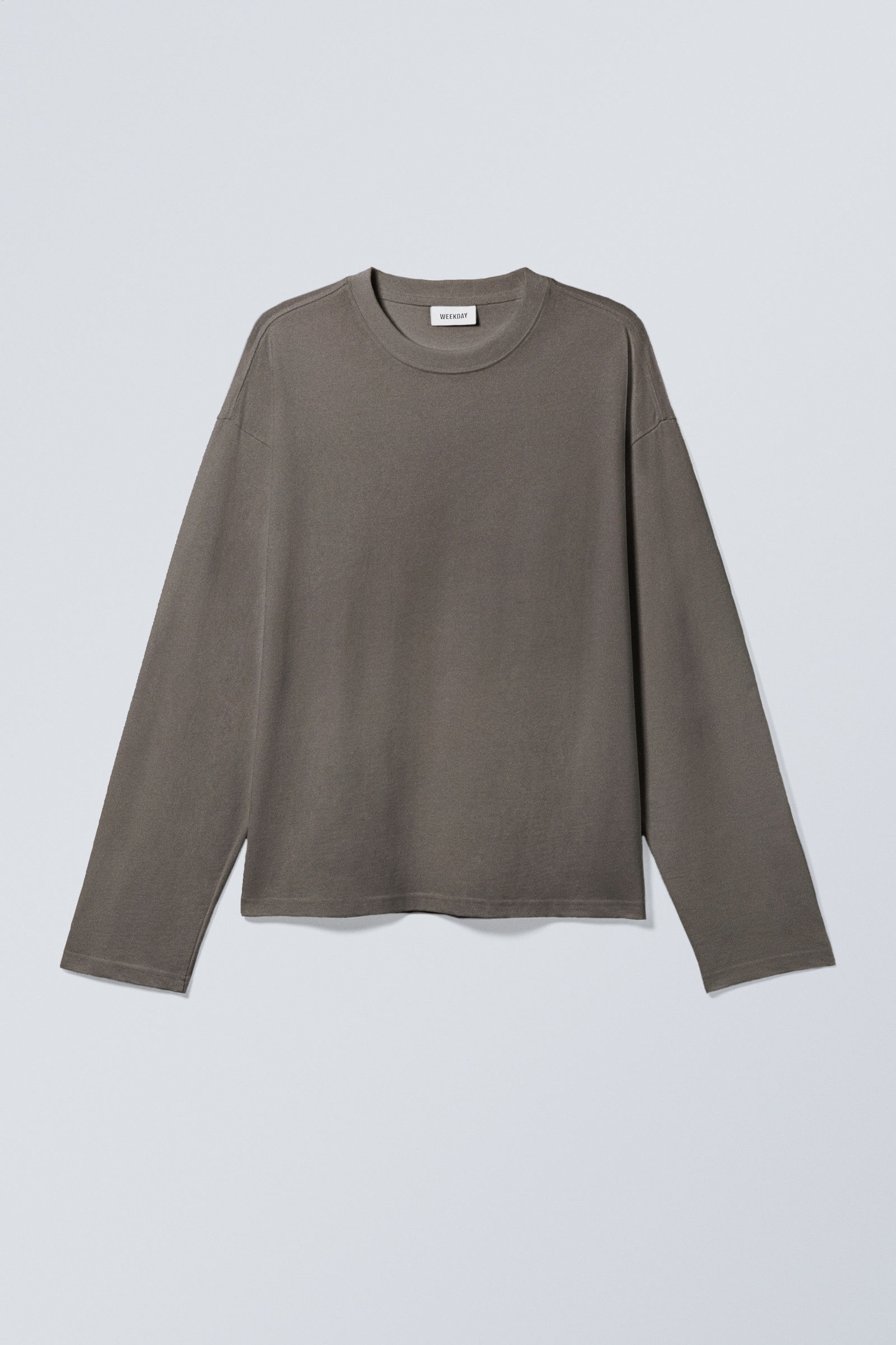 Dunkles Graubraun - Tolles Longsleeve in Boxy-Passform - 2