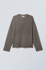 Dunkles Graubraun - Tolles Longsleeve in Boxy-Passform - 2