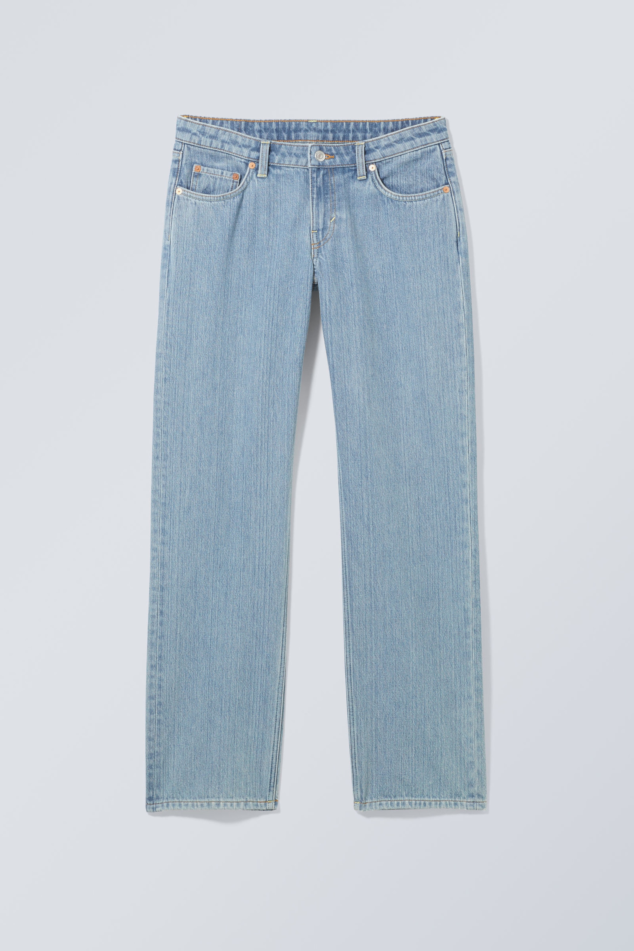 pin mid rise regular straight leg jeans - 90s Blue - Medium Blue | Weekday  EU