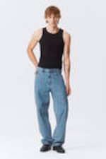 90s Blue - Mittelblau - Galaxy Loose Straight Leg Jeans - 1