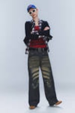 #4C5164 - Looser Regular Waist Loose Straight Jeans