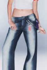 Blue Spray - Anti Low Waist Regular Straight Jeans - 4