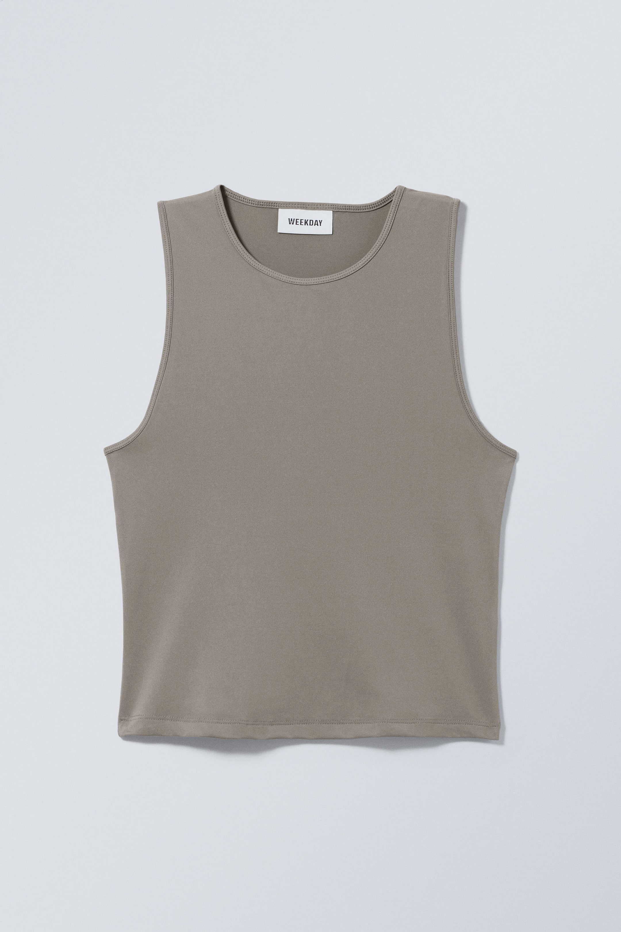 Grey - Fine Fitted Tank Top - 0