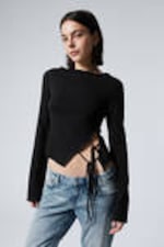 Black - Side Tie Top - 0