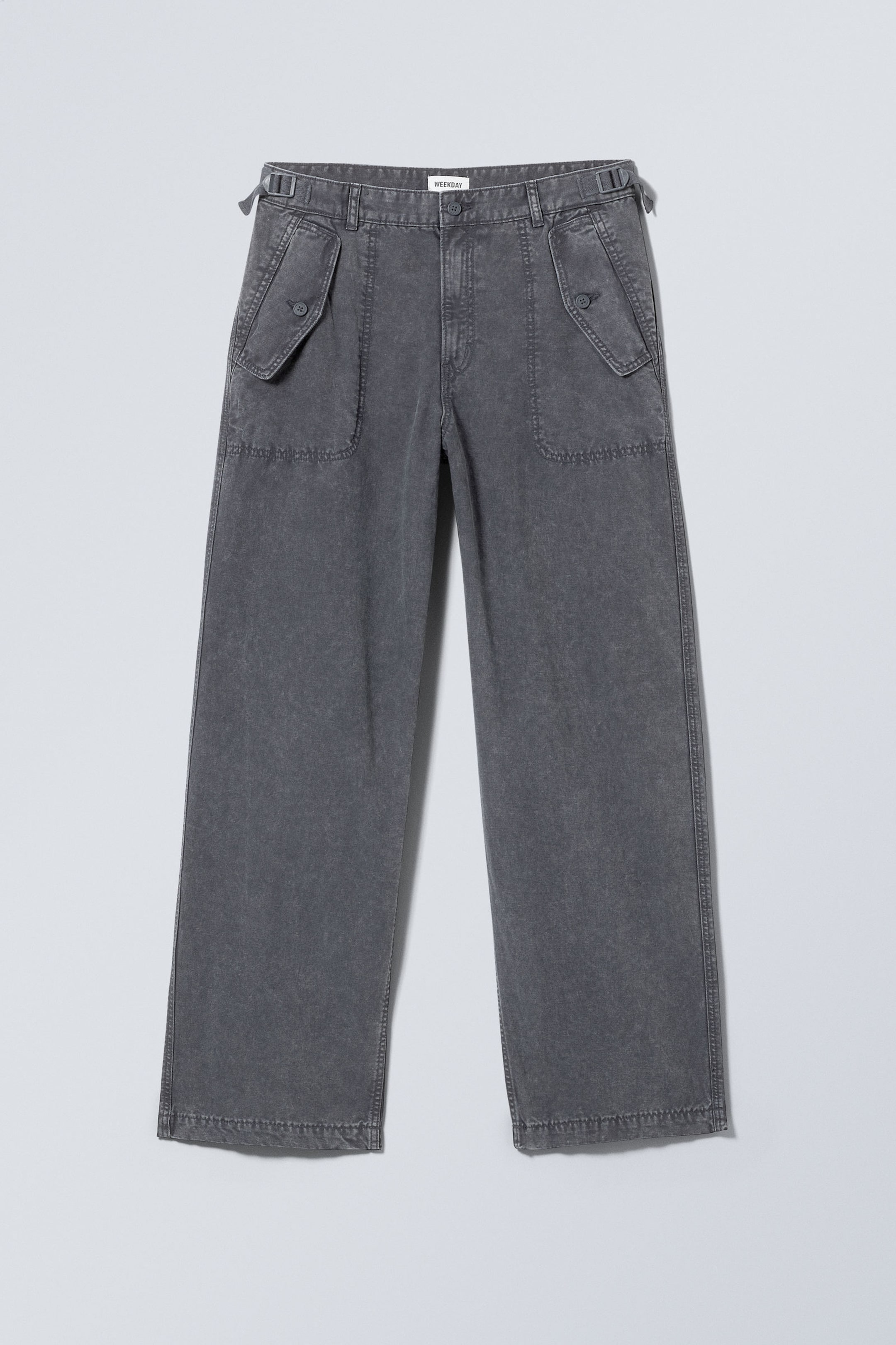 Washed Grey - Frej Relaxed Workwear Trousers - 0