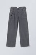 Washed Grey - Frej Relaxed Workwear Trousers - 0