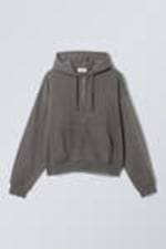 Grey - Boxy Midweight Zip Hoodie - 2