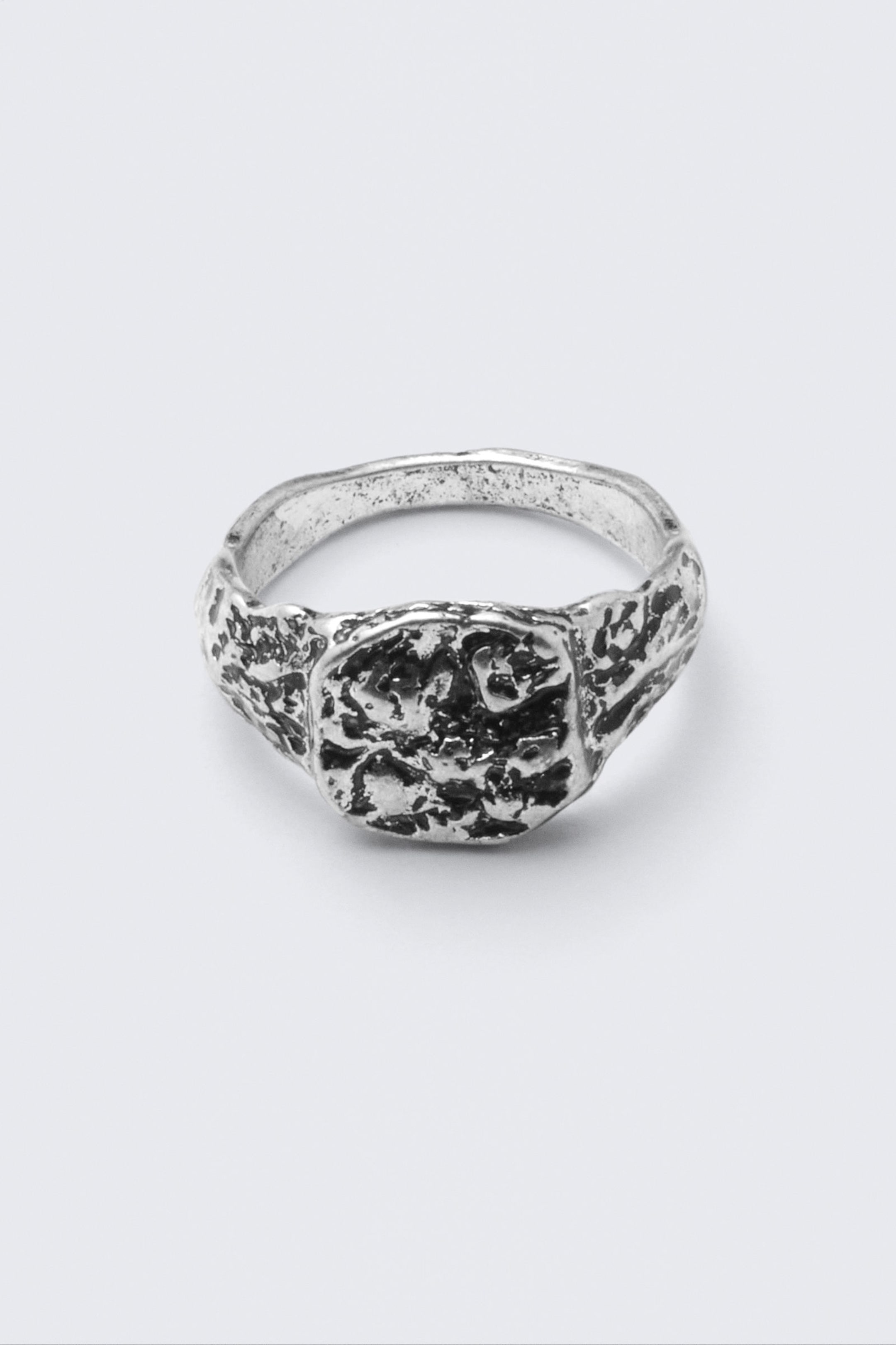 Silver - Smashed Signet Ring - 2