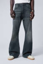 Deep Ocean Blue - Dark Blue - Time Loose Bootcut Leg Jeans - 1